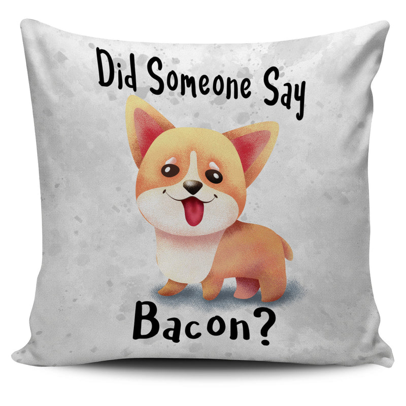 Grey - Did Someone Say Bacon Corgi Dog Pillow Set - The TC Shop