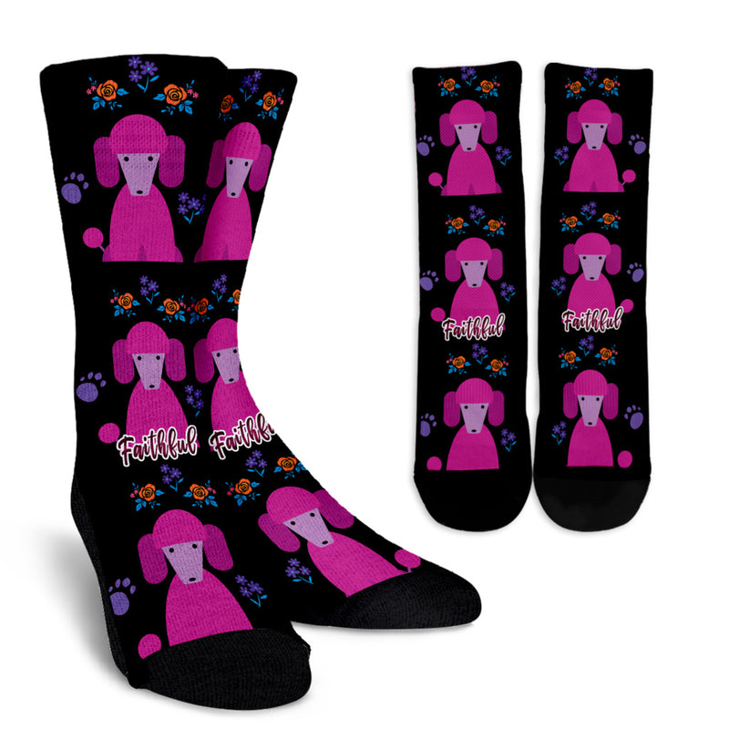 Faithful Poodles Socks for Poodle Dog Lovers Pink - The TC Shop