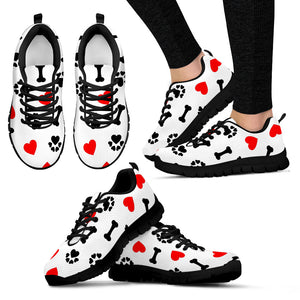 LADIES DOG LOVE SNEAKERS BLACK - The TC Shop