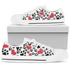 Women`s Low Top Shoes Dog Print White - The TC Shop