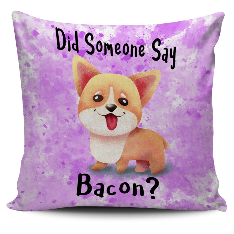Purple - Did Someone Say Bacon Corgi Dog Pillow Set - The TC Shop