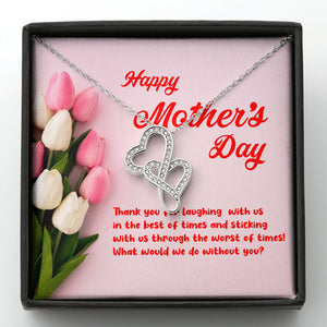 Double Hearts Necklace, What would we do without you? - The TC Shop