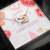 Interlocking hearts necklace, To our family you are the world - The TC Shop