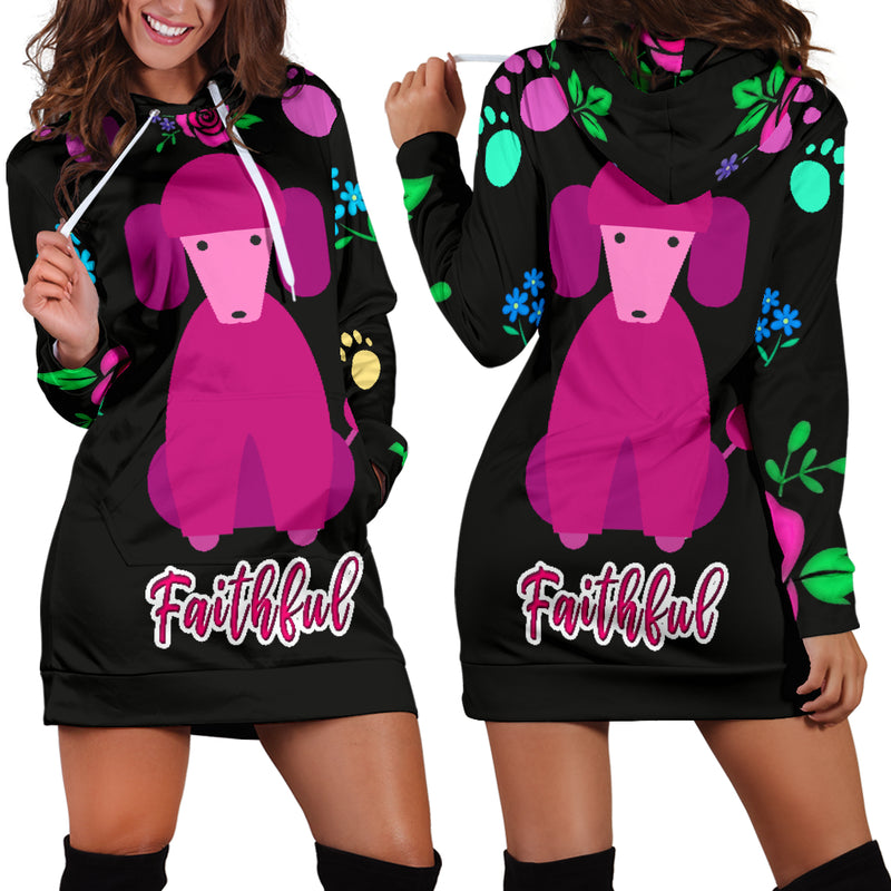 Faithful Poodle Dog Hoodie Dress Cute Poodle Dogs - The TC Shop