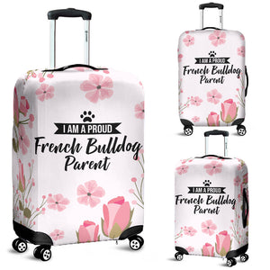 I am a proud French Bulldog Parent Floral Luggage Cover - The TC Shop