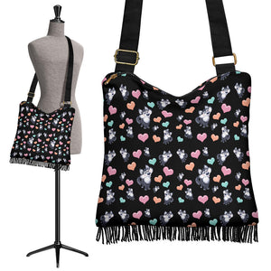 Husky Dog Hearts Crossbody Boho Handbag Husky Dog Hearts Crossbody Boho Handbag