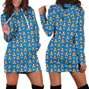 Dog Hearts Womens Hoodie Dress - The TC Shop