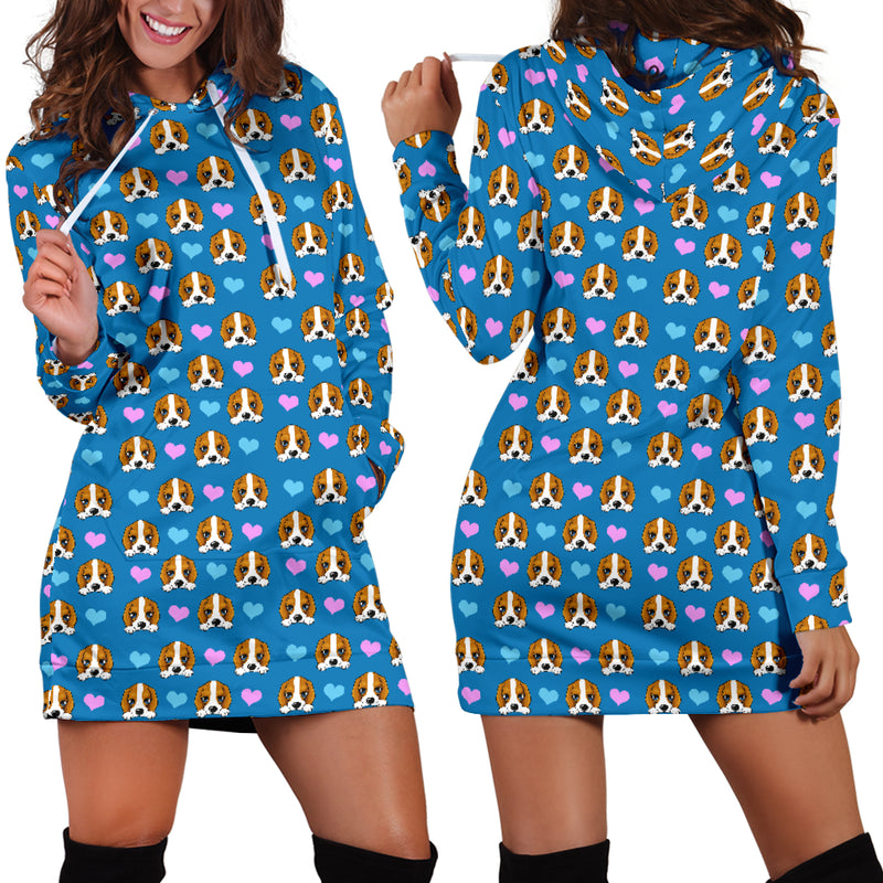 Dog Hearts Womens Hoodie Dress - The TC Shop
