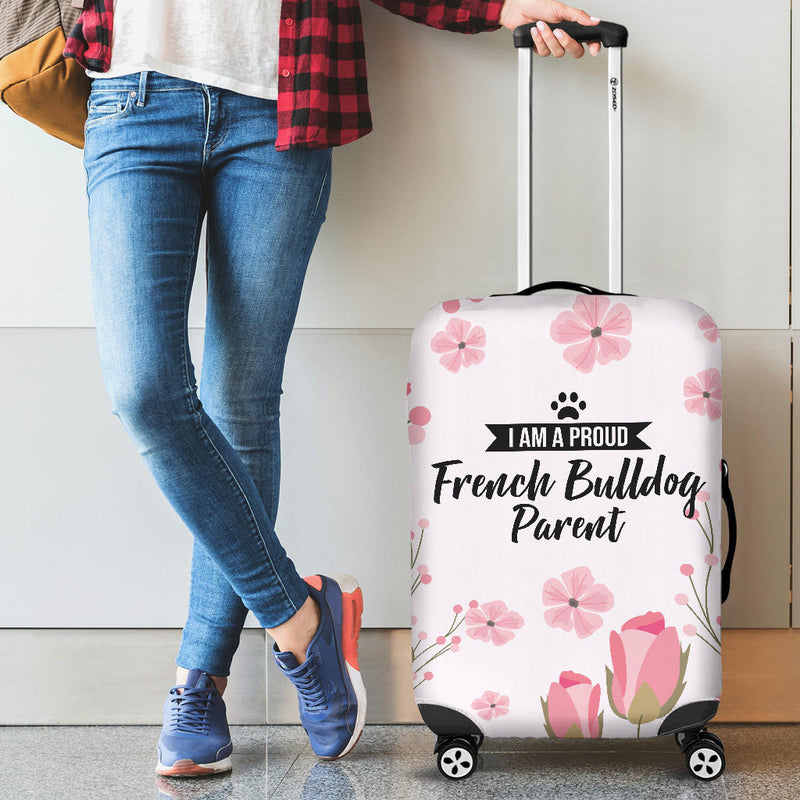 I am a proud French Bulldog Parent Floral Luggage Cover - The TC Shop