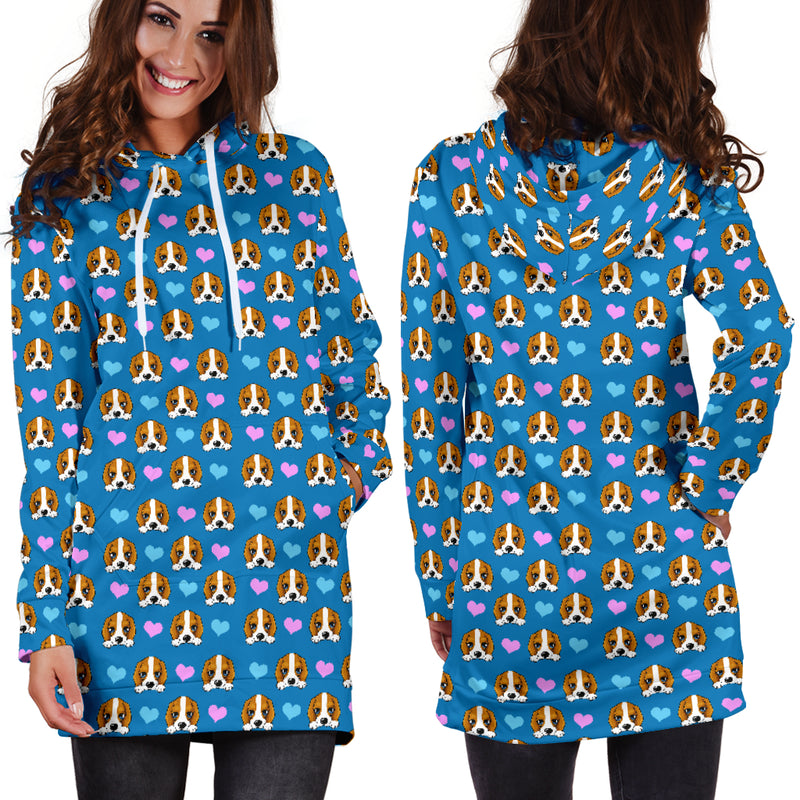 Dog Hearts Womens Hoodie Dress - The TC Shop