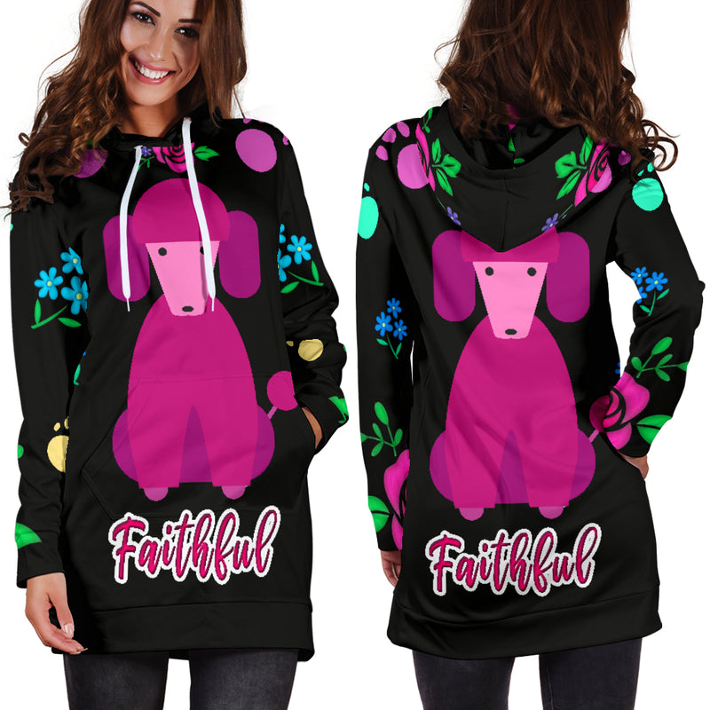 Faithful Poodle Dog Hoodie Dress Cute Poodle Dogs - The TC Shop