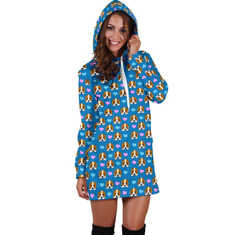 Dog Hearts Womens Hoodie Dress - The TC Shop