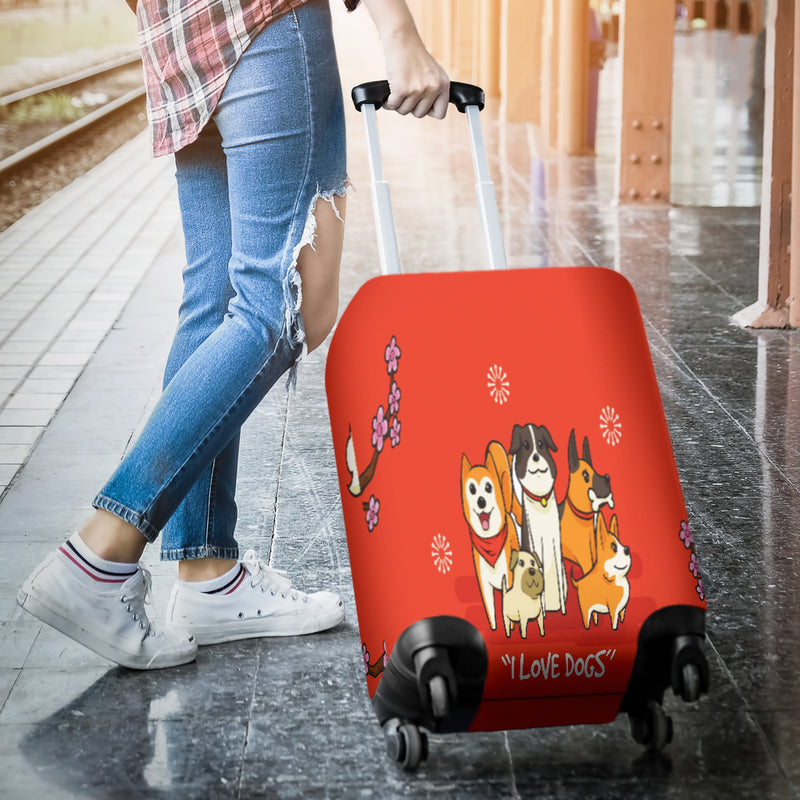 NP I Love Dogs Luggage Cover - The TC Shop