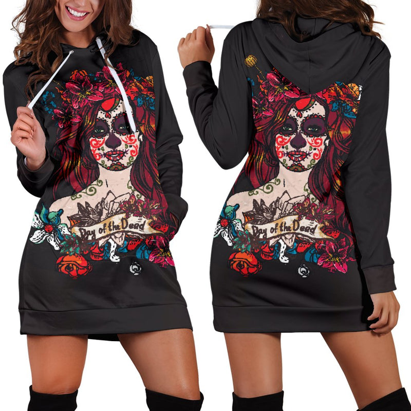 Sugar Skull Hoodie Dress 1 - The TC Shop