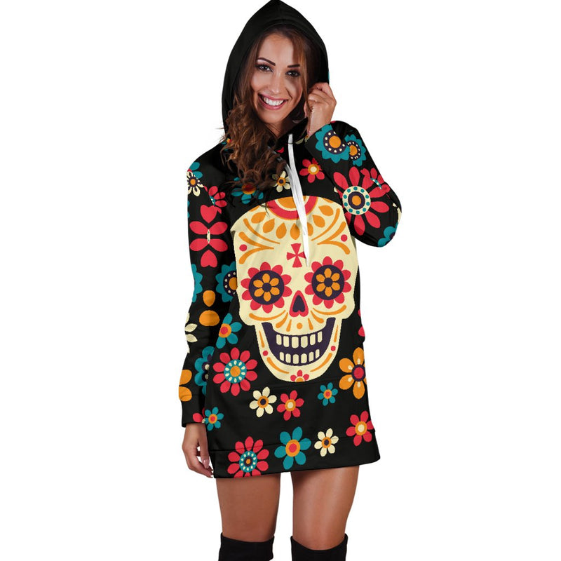 Sugar Skull Hoodie Dress 5 - The TC Shop