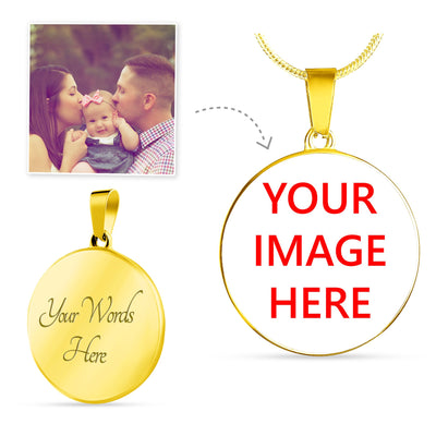 A Customize your own Design Luxury Necklace W/ Circle Charm (Gold)