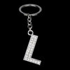 Name Latter Silver Rhinestone Keychain - The TC Shop