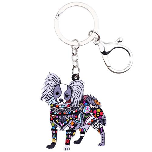 Papillon Dog Enamel Keychain - The TC Shop