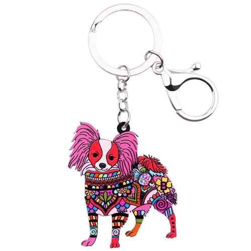 Papillon Dog Enamel Keychain - The TC Shop