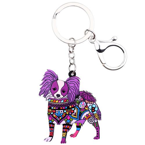 Papillon Dog Enamel Keychain - The TC Shop