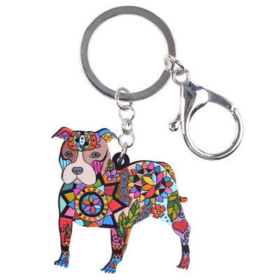 Pit Bull Enamel Keychain