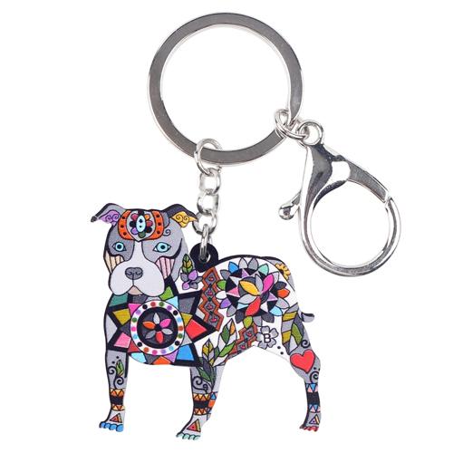 Pit Bull Enamel Keychain - The TC Shop