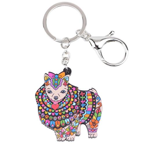 Pomeranian Dog Enamel Keychain - The TC Shop