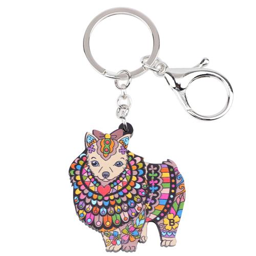 Pomeranian Dog Enamel Keychain - The TC Shop