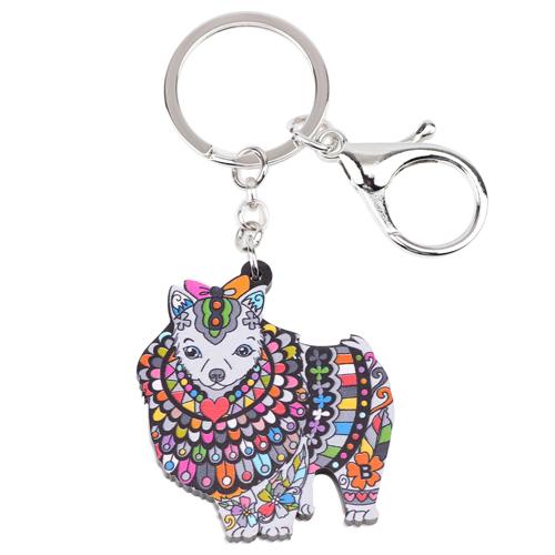 Pomeranian Dog Enamel Keychain - The TC Shop