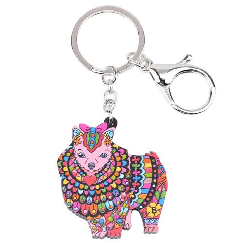 Pomeranian Dog Enamel Keychain - The TC Shop