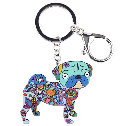 Pug Dog #2 Enamel Keychain - The TC Shop