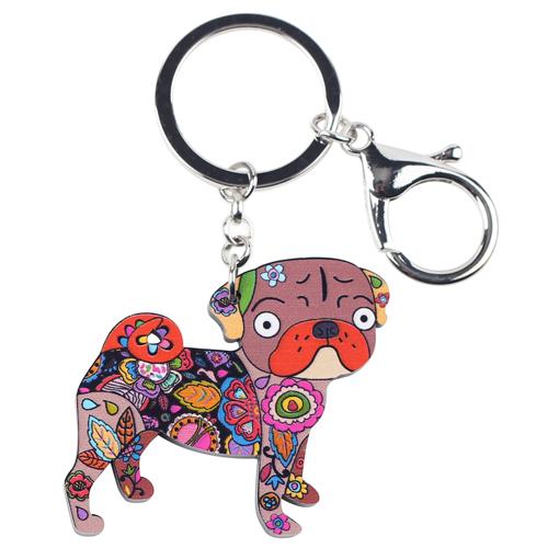 Pug Dog #2 Enamel Keychain - The TC Shop