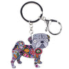 Pug Dog #2 Enamel Keychain - The TC Shop