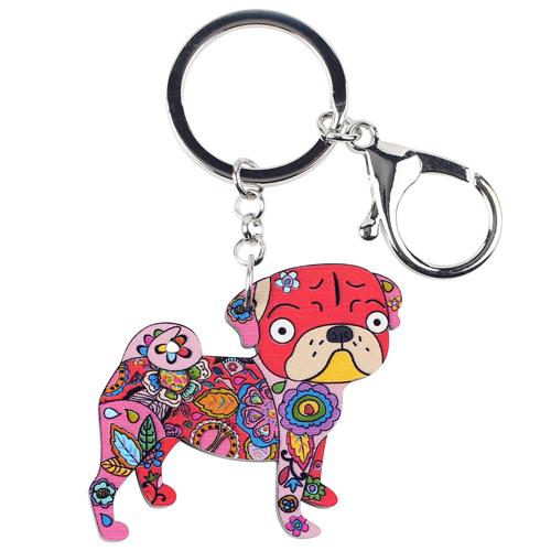 Pug Dog #2 Enamel Keychain - The TC Shop