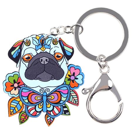 Pug Dog Enamel Keychain - The TC Shop