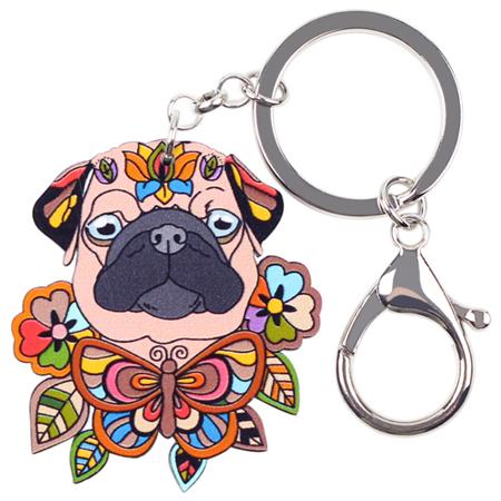 Pug Dog Enamel Keychain - The TC Shop