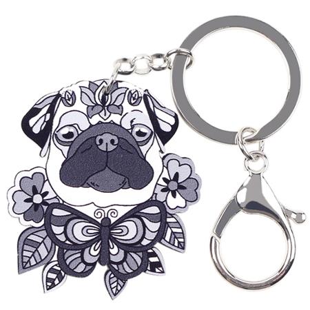 Pug Dog Enamel Keychain - The TC Shop
