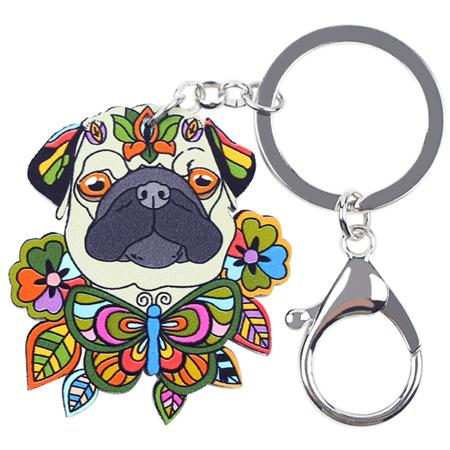 Pug Dog Enamel Keychain - The TC Shop