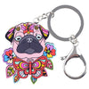Pug Dog Enamel Keychain - The TC Shop