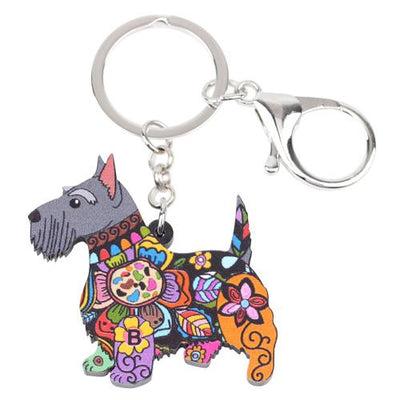 Scottish Terrier Dog Enamel Keychain