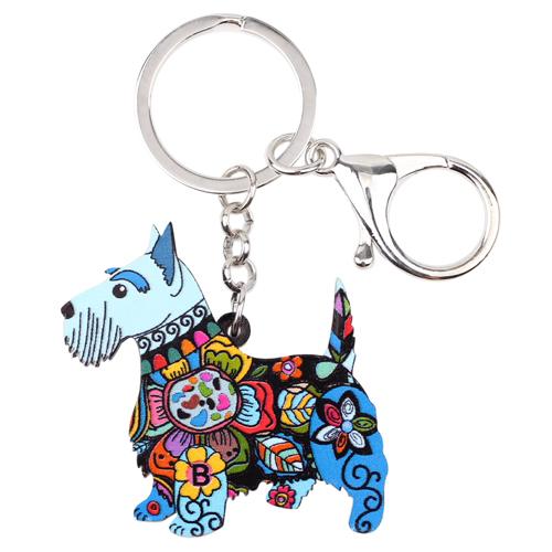 Scottish Terrier Dog Enamel Keychain - The TC Shop