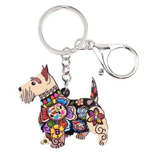 Scottish Terrier Dog Enamel Keychain - The TC Shop