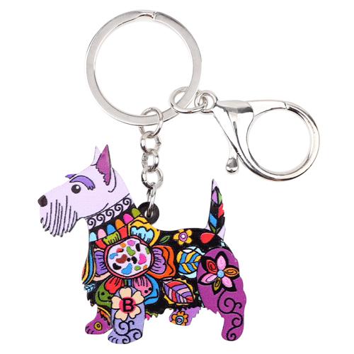 Scottish Terrier Dog Enamel Keychain - The TC Shop