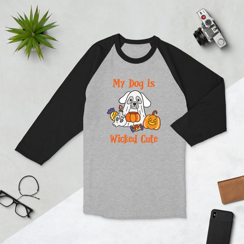 Wicked Cute Dog 3/4 sleeve raglan shirt - The TC Shop
