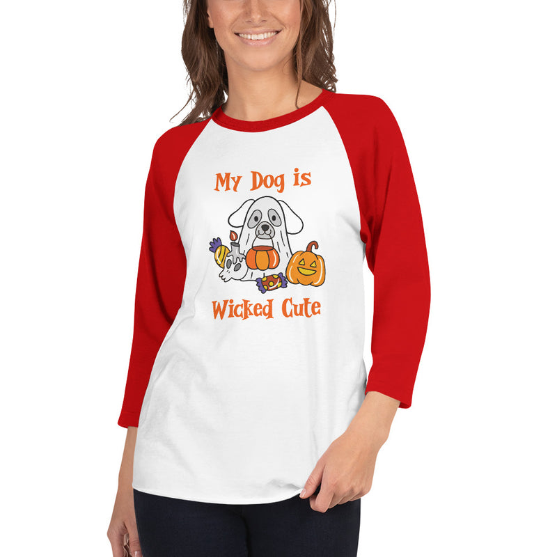 Wicked Cute Dog 3/4 sleeve raglan shirt - The TC Shop