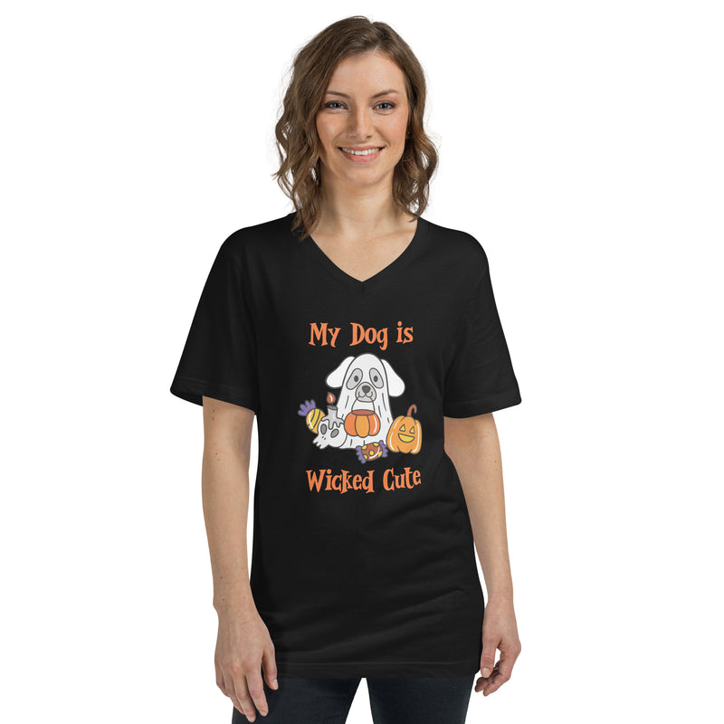 Wicked Cute Dog Unisex Short Sleeve V-Neck T-Shirt - The TC Shop