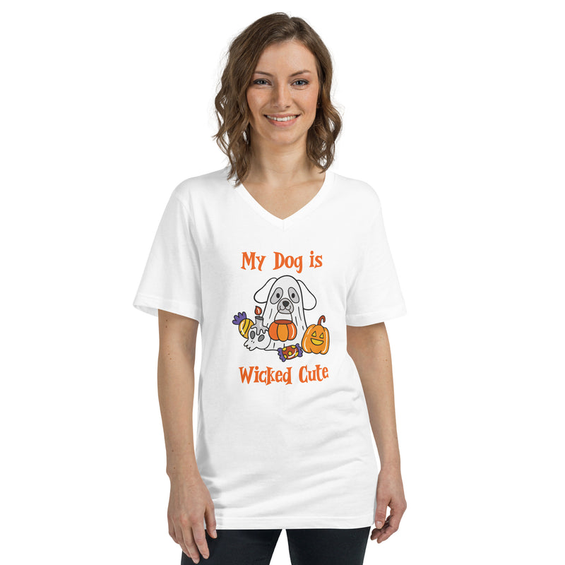 Wicked Cute Dog Unisex Short Sleeve V-Neck T-Shirt - The TC Shop